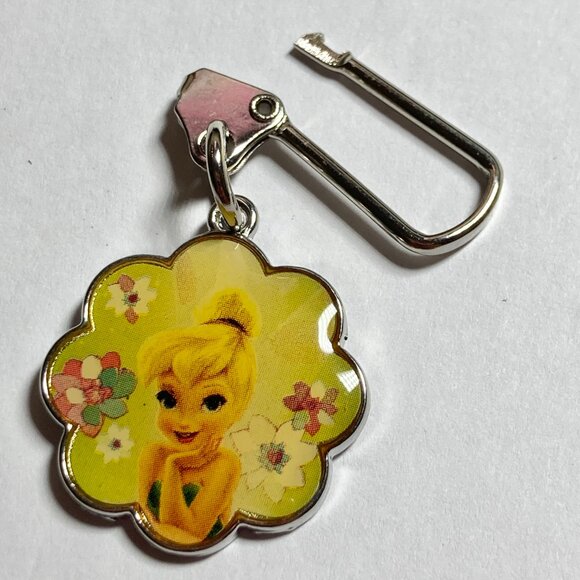 Vintage Disney Tinker Bell Fairy Tinkerbell Zipper Pull Bag Purse Charm Stamped - Picture 4 of 5